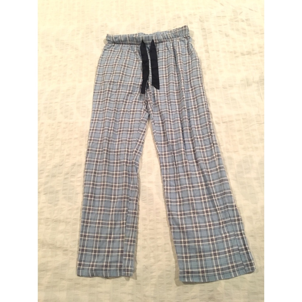 Plaid sleepwear pants with ribbon drawstrings